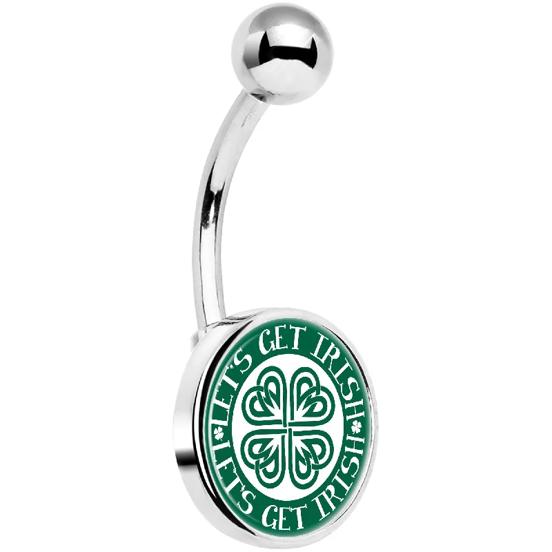 Designer Belly Rings for Fashion-Forward Women -Lets Get Irish Celtic Shamrock Belly Ring Designer Belly Rings for Fashion-Forward Women -Lets Get Irish Celtic Shamrock Belly Ring