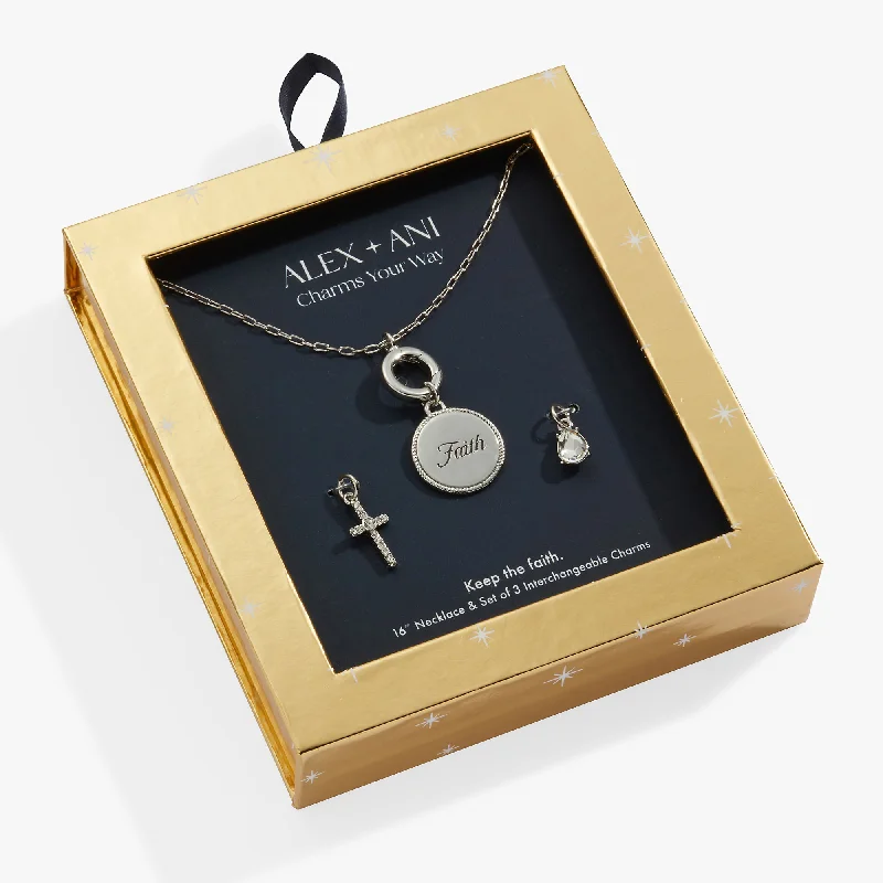 Shop Classic Women's Necklaces & Pendants with a Modern Twist-Faith Mix + Match Charm Necklace Set Shop Classic Women's Necklaces & Pendants with a Modern Twist-Faith Mix + Match Charm Necklace Set