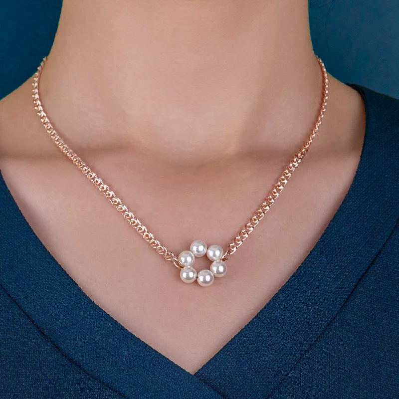 Women's Earrings – Elegant Designs for Every Personality--Helena Rose Gold Shell Pearl Necklace