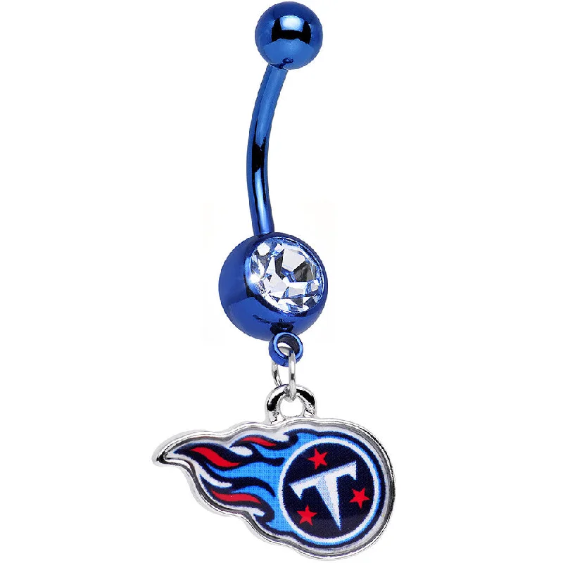 Trendy Belly Rings for Exclusive Looks -Officially Licensed NFL Tennessee Titans Dangle Belly Ring Trendy Belly Rings for Exclusive Looks -Officially Licensed NFL Tennessee Titans Dangle Belly Ring