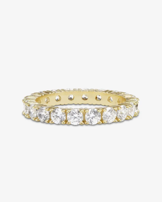 Chic Women's Rings for Fashion-Forward Looks-Heiress Ring - Gold|White Diamondettes