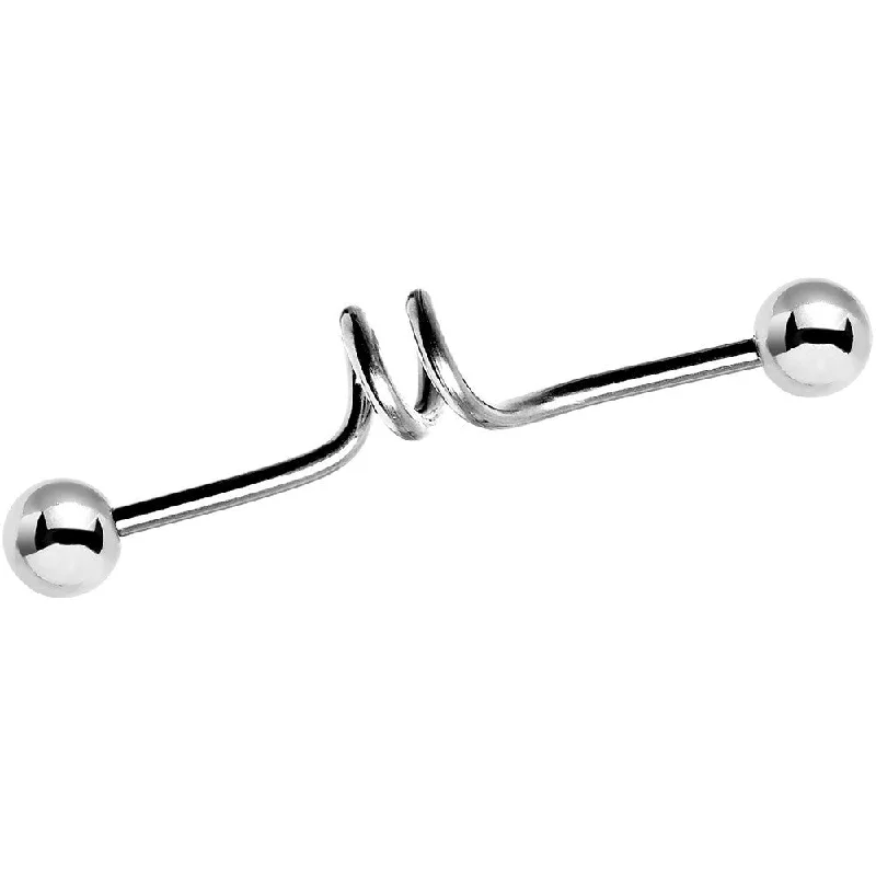 Women's Earrings – Elegant Designs for Every Personality--Spiral Surgical Steel Industrial Project Bar 38mm