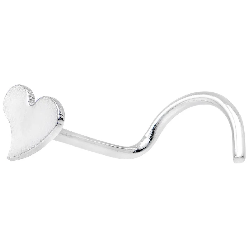 Designer Nose Rings with Precious Stones -316L Stainless Steel Heart Nose Ring