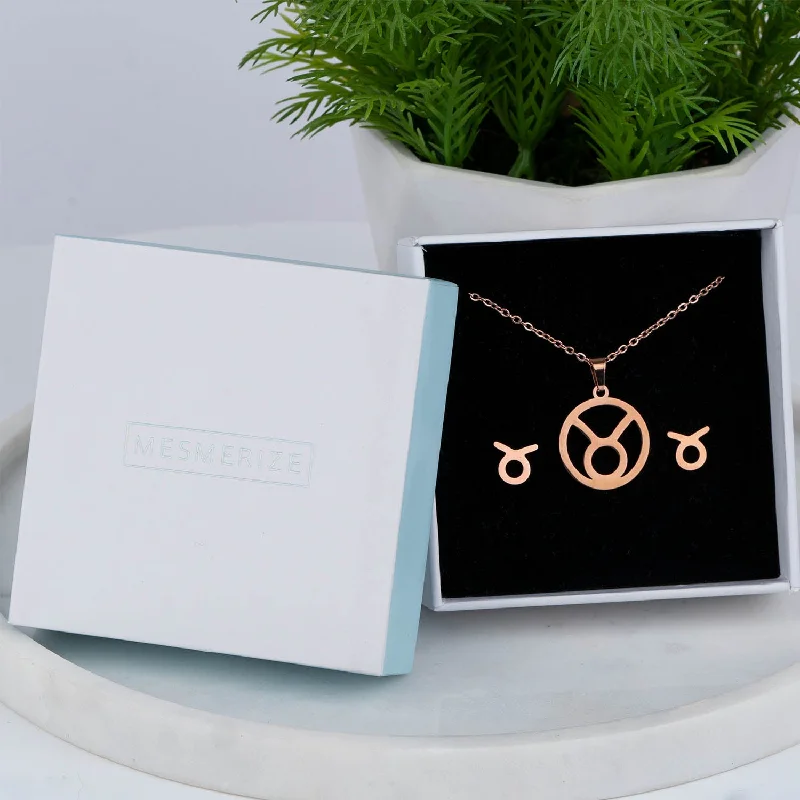 Chic Women's Rings for Fashion-Forward Looks-Taurus Necklace Earring Set (21 Apr - 21 May)