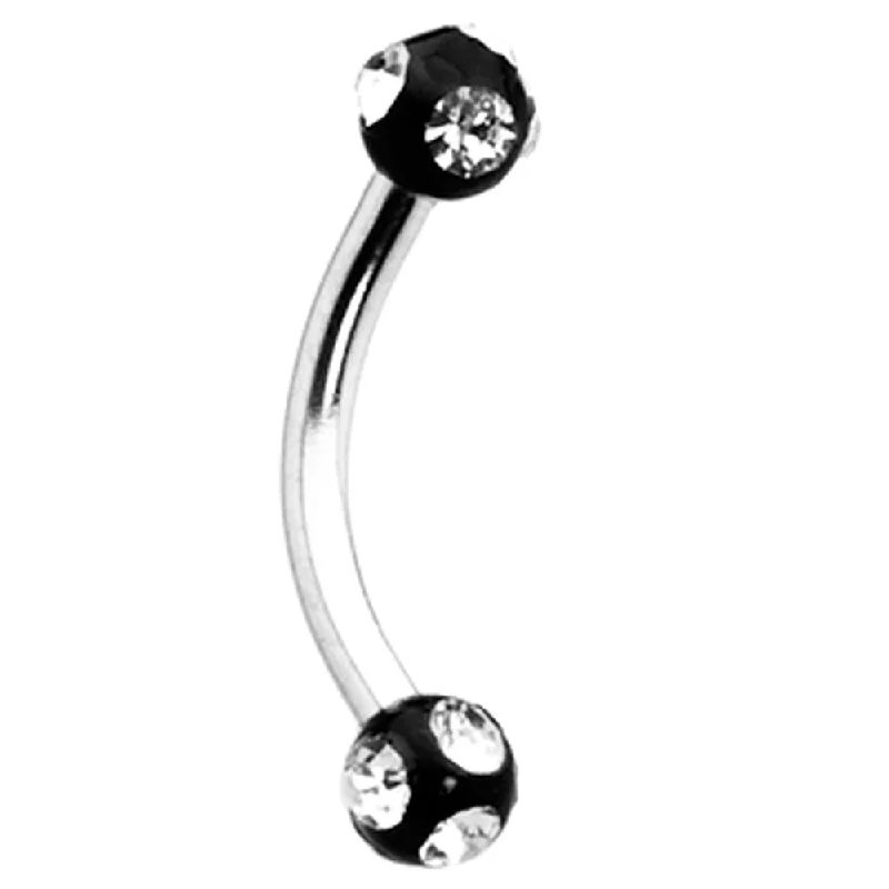 Women's Earrings – Elegant Designs for Every Personality--Black Acrylic Gem Eyebrow Ring