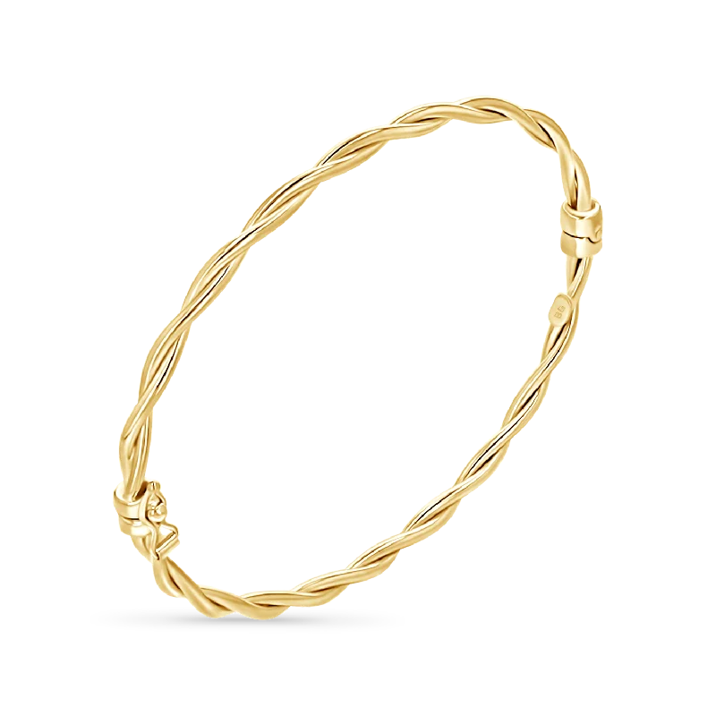 Cool Bracelets with Metal Details for Men-Twist Rope Bangle