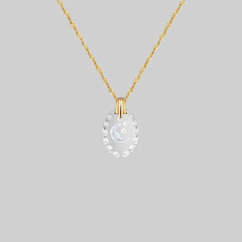 Shop Classic Women's  Necklaces & Pendants with a Modern Twist-LYRAE. Moon & Stars Glass Necklace - Gold