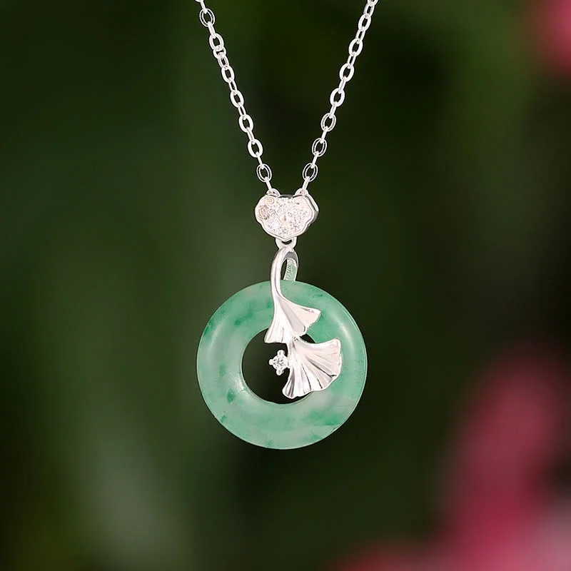 Shop Classic Women's Necklaces & Pendants with a Modern Twist-Buddha Stones 925 Sterling Silver Jade Ginkgo Peace Buckle Ruyi Lock Prosperity Necklace Pendant Shop Classic Women's Necklaces & Pendants with a Modern Twist-Buddha Stones 925 Sterling Silver Jade Ginkgo Peace Buckle Ruyi Lock Prosperity Necklace Pendant