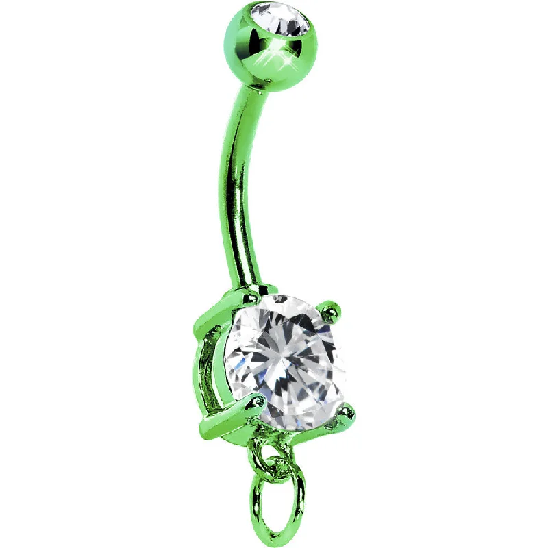 Belly Rings for Fashionable Women -Green Anodized TITANIUM Zirconia ADD ON CHARM Belly Ring Belly Rings for Fashionable Women -Green Anodized TITANIUM Zirconia ADD ON CHARM Belly Ring