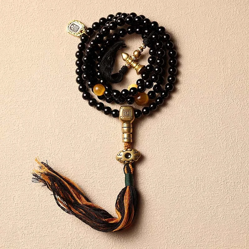 Classic Bracelets for Men-Buddha Stones Tibetan 108 Mala Beads Black Onyx Tiger Eye Beads Nine Palaces Bagua Protection Bracelet Classic Bracelets for Men-Buddha Stones Tibetan 108 Mala Beads Black Onyx Tiger Eye Beads Nine Palaces Bagua Protection Bracelet