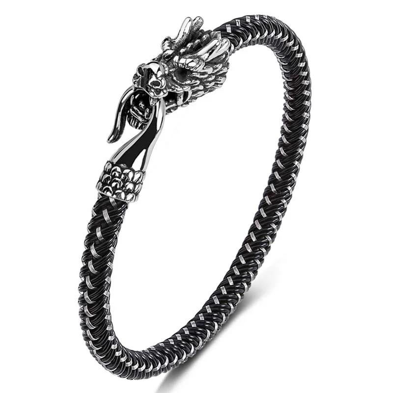 Bracelets for Men with Meaningful Charms-Buddha Stones Dragon Titanium Steel Protection Luck Bracelet Bracelets for Men with Meaningful Charms-Buddha Stones Dragon Titanium Steel Protection Luck Bracelet