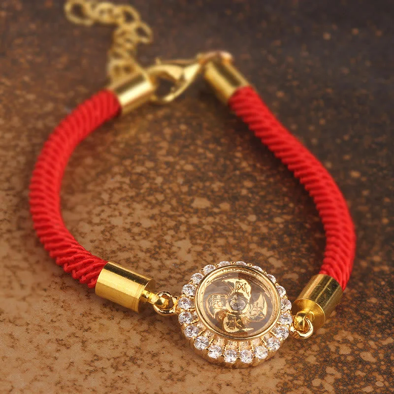 Gem-Studded Bangles for Women-Buddha Stones Red String Copper Brass Rotatable Windmill Feng Sheng Shui Qi Protection Braided Bracelet Gem-Studded Bangles for Women-Buddha Stones Red String Copper Brass Rotatable Windmill Feng Sheng Shui Qi Protection Braided Bracelet