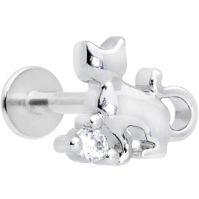 Lip Rings for Women with Creative Designs16 Gauge 5/16 Clear CZ Gem Elegant Cat Labret Monroe Tragus Lip Rings for Women with Creative Designs16 Gauge 5/16 Clear CZ Gem Elegant Cat Labret Monroe Tragus