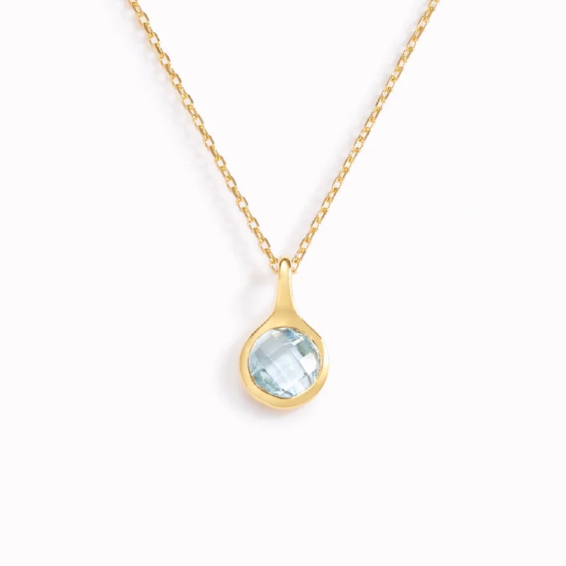 Shop Classic Women's  Necklaces & Pendants with a Modern Twist-Blue Topaz Necklace - Sigrid