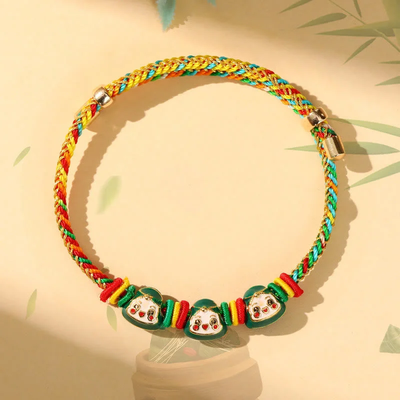 Personalized Metal Bracelets for Men-Buddha Stones Colorful Rope Zongzi Pattern Luck Handmade Child Adult Bracelet Personalized Metal Bracelets for Men-Buddha Stones Colorful Rope Zongzi Pattern Luck Handmade Child Adult Bracelet