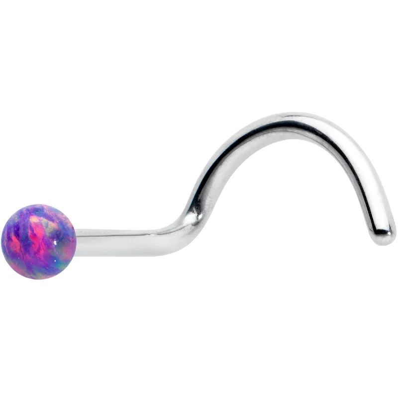 Nose Rings for All-Purpose Fashion -20 Gauge 1/4 Purple Synth Opal G23 Titanium Threadless Left Nose Screw Nose Rings for All-Purpose Fashion -20 Gauge 1/4 Purple Synth Opal G23 Titanium Threadless Left Nose Screw