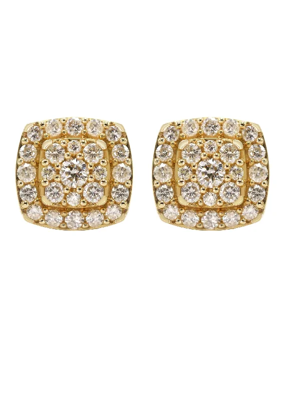Shop Durable Men's Earrings for Everyday Wear-14K Yellow Gold Diamond Earrings For Men | 1 Carats | 3.43 Grams Shop Durable Men's Earrings for Everyday Wear-14K Yellow Gold Diamond Earrings For Men | 1 Carats | 3.43 Grams