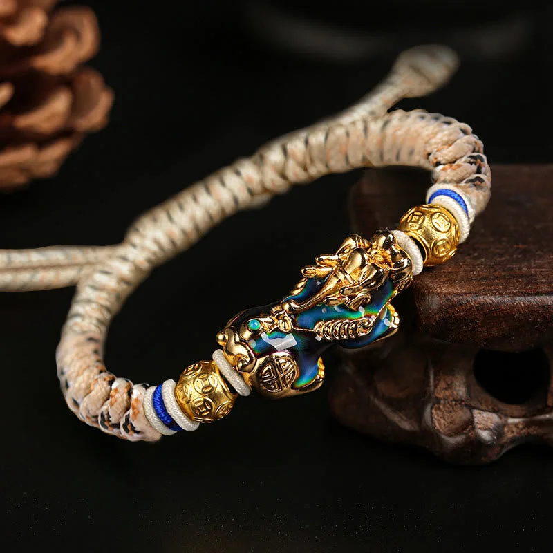 Men's Bracelets for Minimalist Looks-Buddha Stones Feng Shui PiXiu Color Change Copper Coin Beads Wealth String Bracelet Men's Bracelets for Minimalist Looks-Buddha Stones Feng Shui PiXiu Color Change Copper Coin Beads Wealth String Bracelet