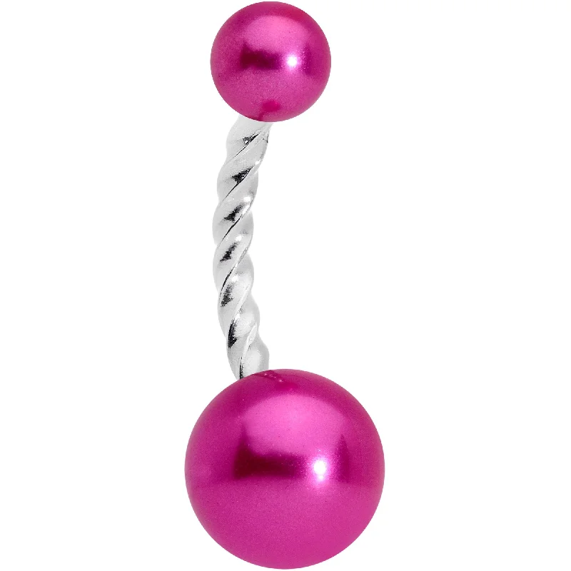 Stunning Belly Rings with Unique Accents -Purple Pearlescent Totally Twisted Belly Ring Stunning Belly Rings with Unique Accents -Purple Pearlescent Totally Twisted Belly Ring