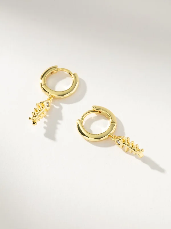 Women's Earrings – Elegant Designs for Every Personality--Fish Bone Huggie Earrings