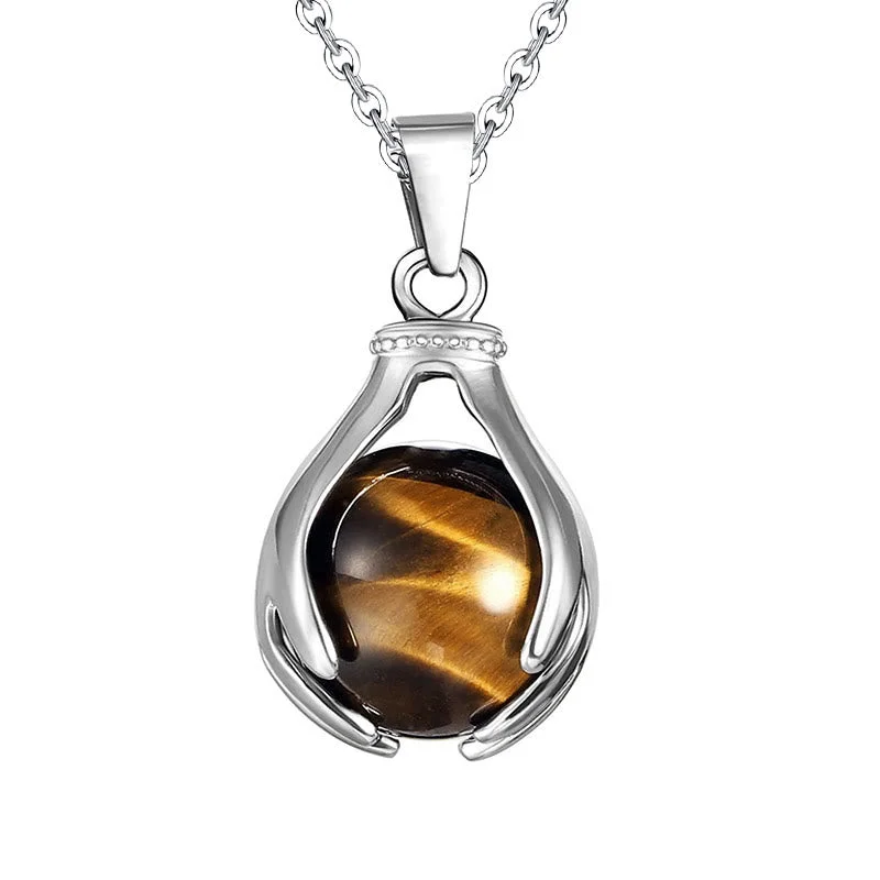 Shop Classic Women's  Necklaces & Pendants with a Modern Twist-Buddha Stones Tiger's Eye Healing Gemstone Necklace