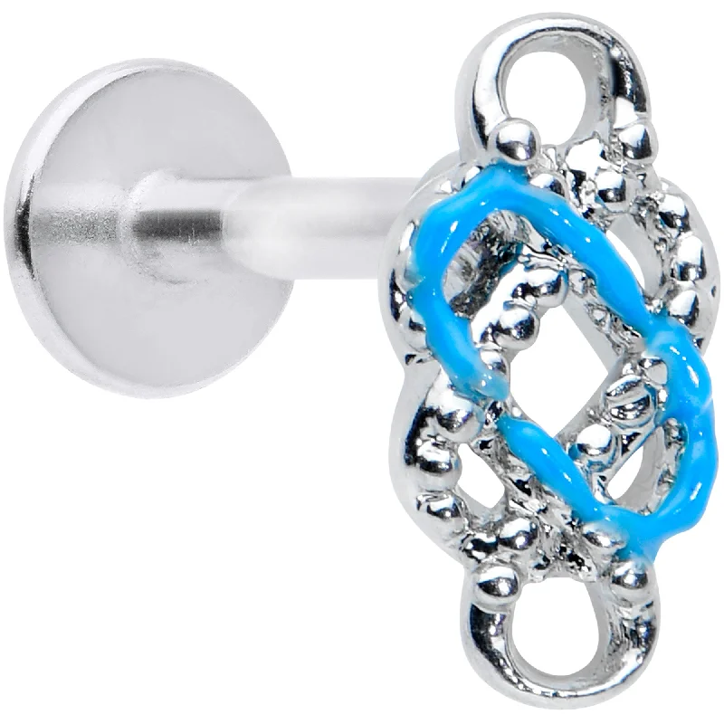Bold and Colorful Lip Rings16 Gauge 5/16 Celtic Knot Blue Labret Monroe Tragus