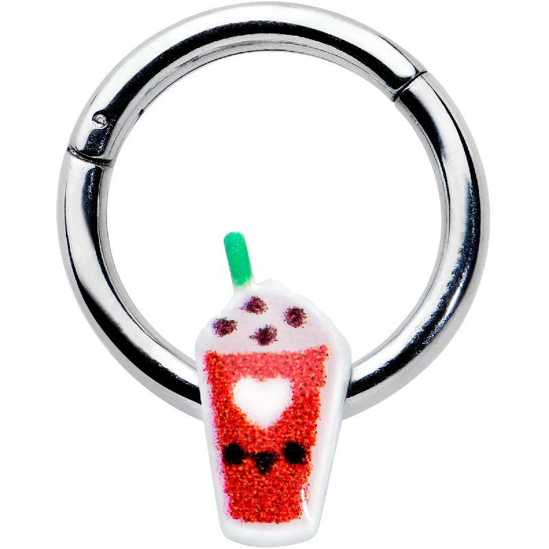 Nose Rings with Red Stones -16 Gauge 5/16 Sweet Pumpkin Frappe Autumn Hinged Segment Ring Nose Rings with Red Stones -16 Gauge 5/16 Sweet Pumpkin Frappe Autumn Hinged Segment Ring