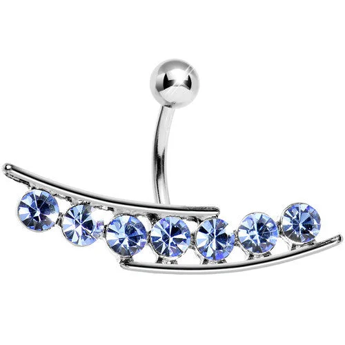 Belly Rings with Gemstone Designs for Chic Style -Light Blue Gem Stream Reversible Top Mount Belly Ring Belly Rings with Gemstone Designs for Chic Style -Light Blue Gem Stream Reversible Top Mount Belly Ring