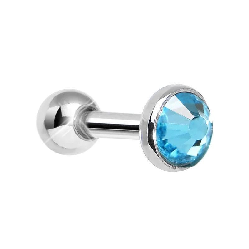 Women's Earrings – Elegant Designs for Every Personality--4mm Aqua Gem Tragus Cartilage Barbell Earring Women's Earrings – Elegant Designs for Every Personality--4mm Aqua Gem Tragus Cartilage Barbell Earring