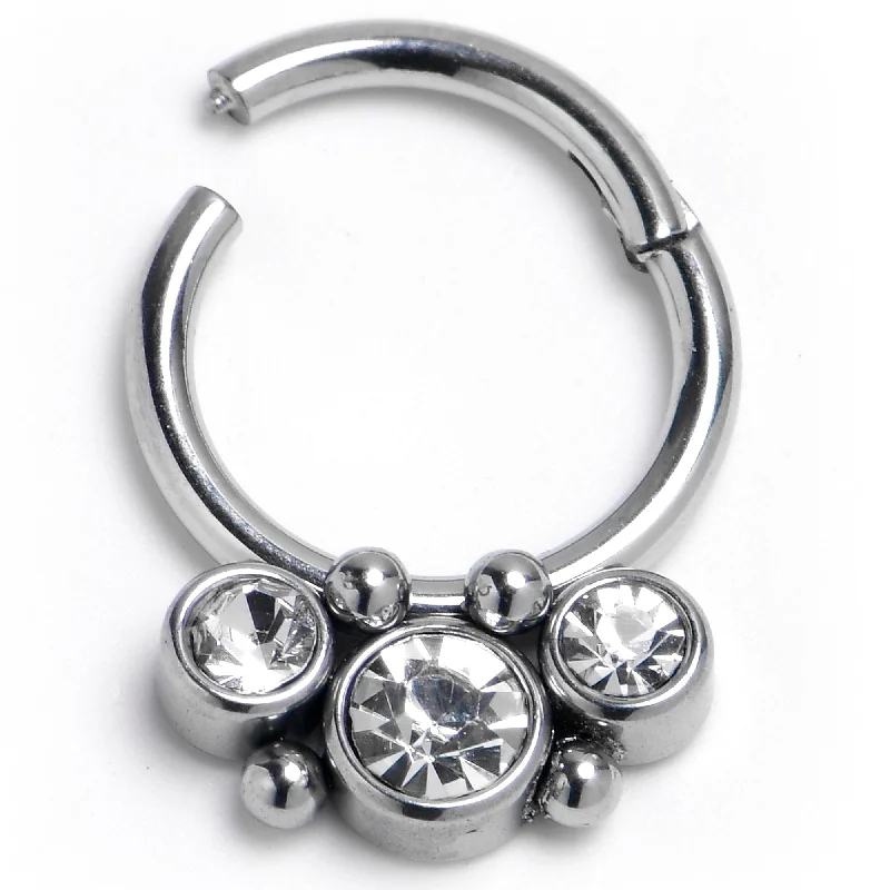 Chic Nose Rings with Unique Design -16 Gauge 5/16 Front Facing CZ Precision Hinge Closure Segment Ring Chic Nose Rings with Unique Design -16 Gauge 5/16 Front Facing CZ Precision Hinge Closure Segment Ring