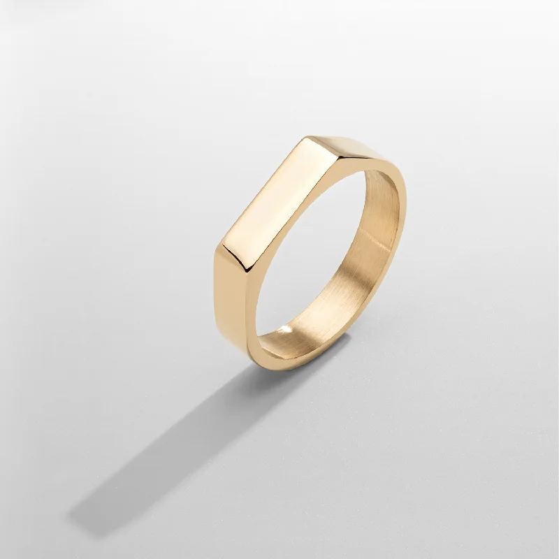 Top Men's Rings – Crafted for Every Style  Rectangle Signet Ring (Gold)