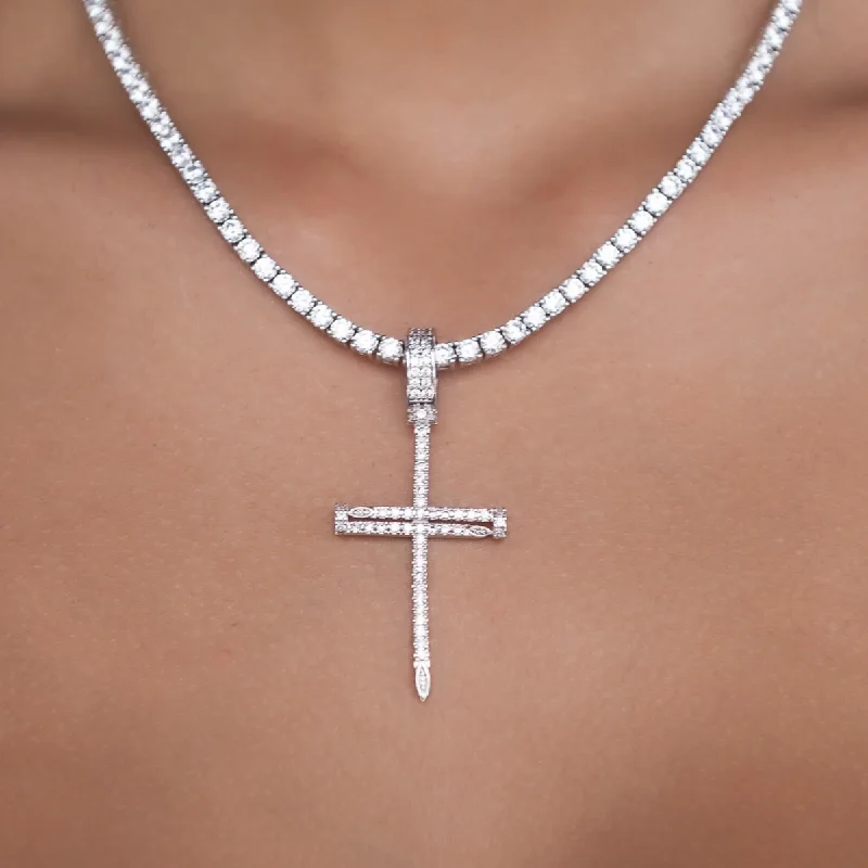 Shop Classic Women's  Necklaces & Pendants with a Modern Twist-Nail Cross in White Gold
