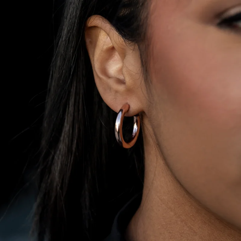 Women's Earrings – Elegant Designs for Every Personality--Tube Hoop Earrings in Rose Gold