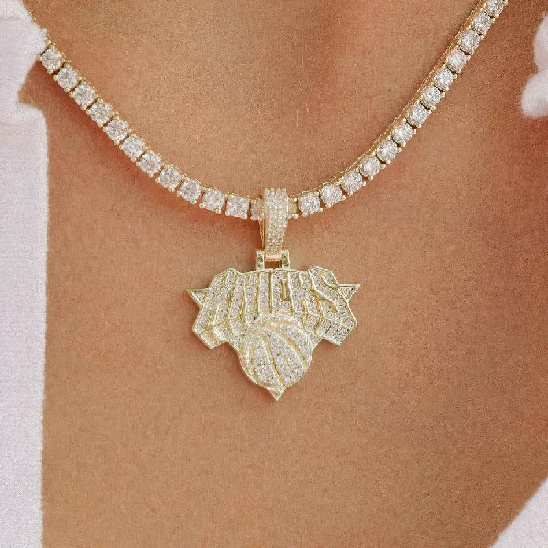 Shop Classic Women's Necklaces & Pendants with a Modern Twist-New York Knicks Official NBA Micro Logo Pendant Shop Classic Women's Necklaces & Pendants with a Modern Twist-New York Knicks Official NBA Micro Logo Pendant