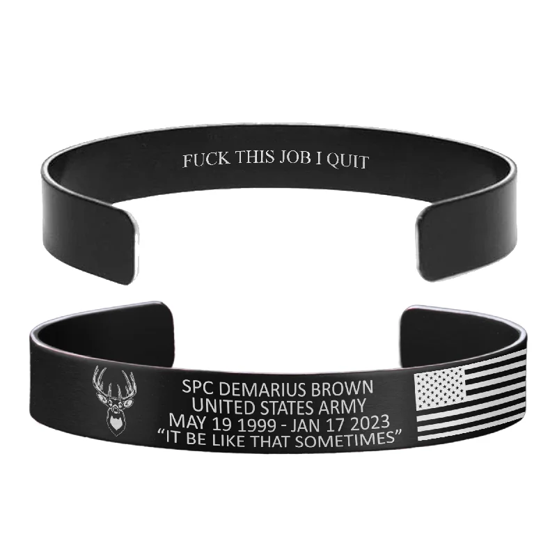 Men's Bracelets with Engraved Dates-SPC Demarius Brown Memorial Band – Hosted by the Brown Family Men's Bracelets with Engraved Dates-SPC Demarius Brown Memorial Band – Hosted by the Brown Family