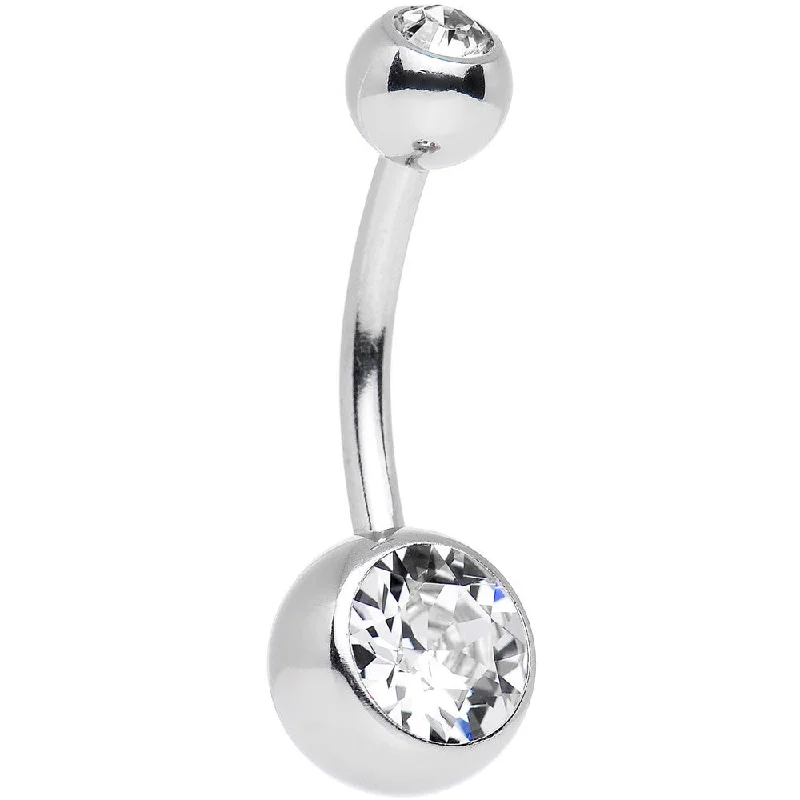 Trendy Belly Rings for Creative Designs -Crystal Double Gem Belly Ring Created with Crystals Trendy Belly Rings for Creative Designs -Crystal Double Gem Belly Ring Created with Crystals