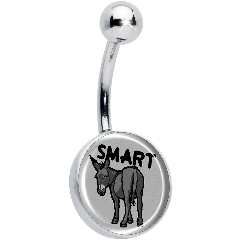 Simple Belly Rings for Clean and Elegant Look -Donkey Smart Ass Belly Ring