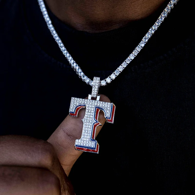 Exclusive Men's Necklaces & Pendants for the Modern Gentleman-Texas Rangers Official MLB Logo Pendant Exclusive Men's Necklaces & Pendants for the Modern Gentleman-Texas Rangers Official MLB Logo Pendant