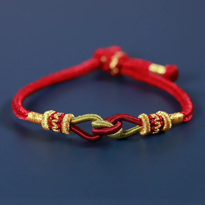 Cuff Bangles with Colored Stones for Women-Buddha Stones Handmade Knotting Faith Strength Braid String Bracelet