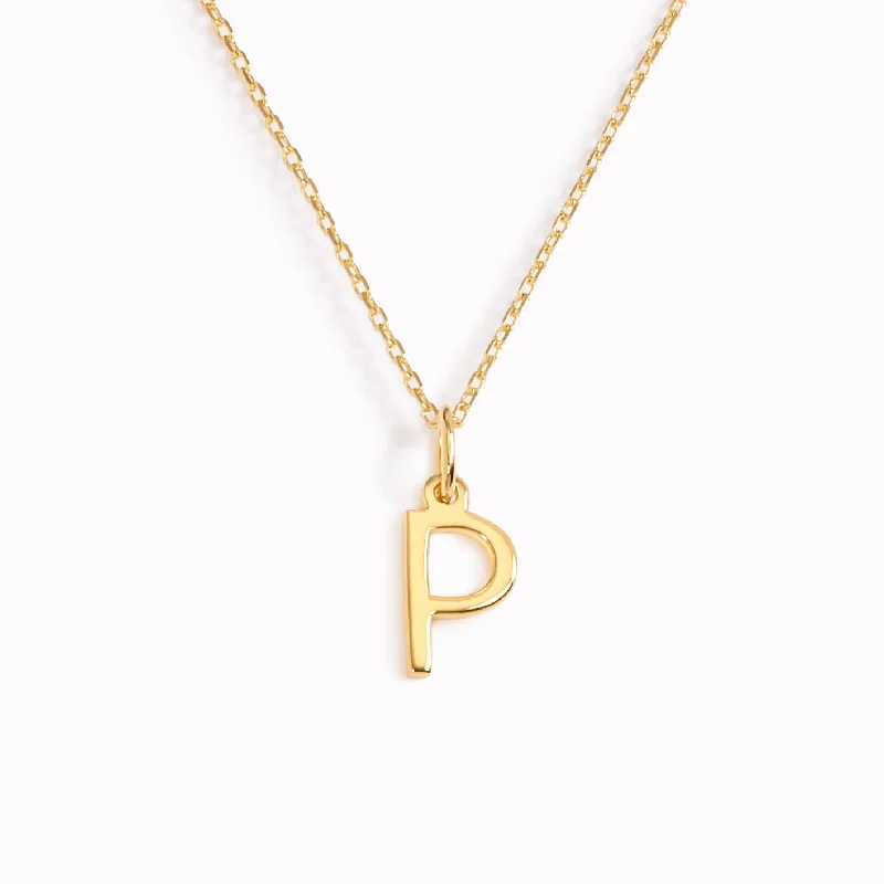 Shop Classic Women's  Necklaces & Pendants with a Modern Twist-P Necklace / Gold Initial Necklace