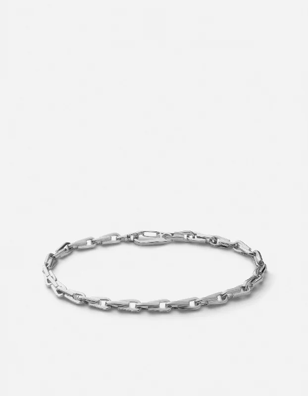 Durable Beaded Bracelets for Men-Leon Bracelet, Sterling Silver