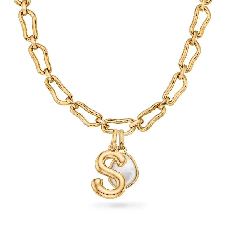 Shop Classic Women's Necklaces & Pendants with a Modern Twist-Molten Initial & Organic Moonstone Necklace (Gold) Shop Classic Women's Necklaces & Pendants with a Modern Twist-Molten Initial & Organic Moonstone Necklace (Gold)