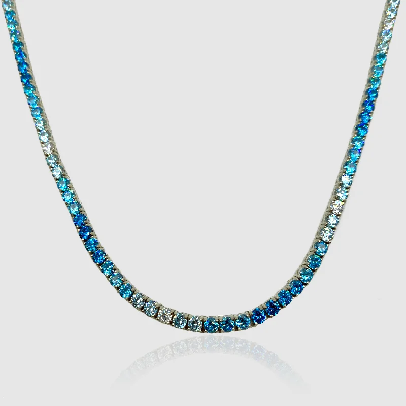 Exclusive Men's Necklaces & Pendants for the Modern Gentleman-Blue Tennis Chain (Silver) 3mm Exclusive Men's Necklaces & Pendants for the Modern Gentleman-Blue Tennis Chain (Silver) 3mm
