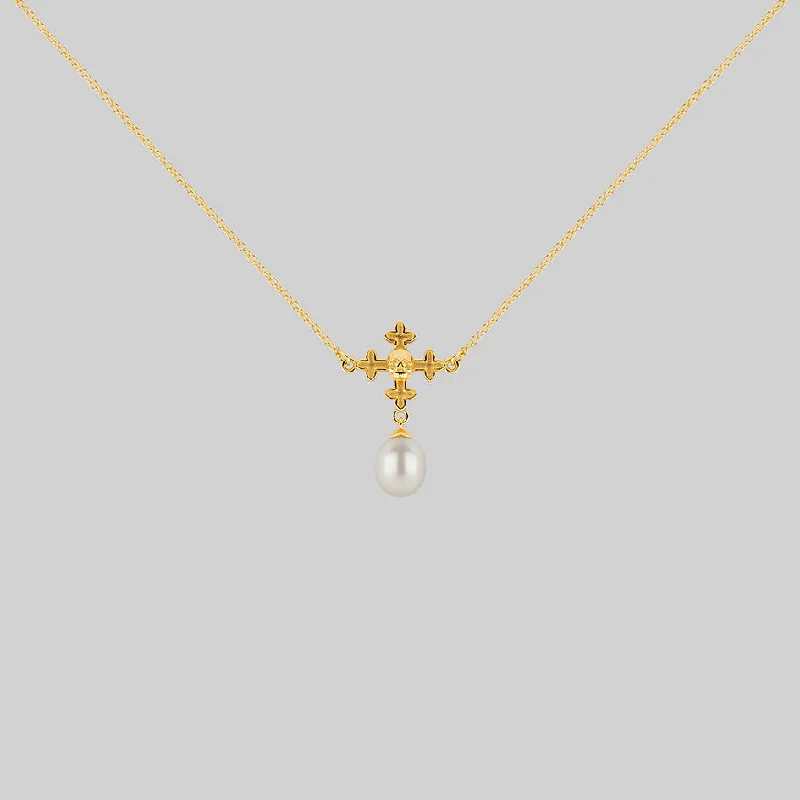 Shop Classic Women's Necklaces & Pendants with a Modern Twist-OPHELIA. Medieval Cross Collar - Gold Shop Classic Women's Necklaces & Pendants with a Modern Twist-OPHELIA. Medieval Cross Collar - Gold