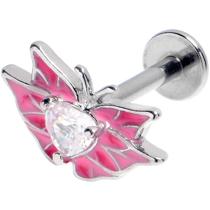 Comfortable Lip Rings for a Perfect Fit16 Gauge 5/16 Clear CZ Gem Heart Butterfly Pink Labret Monroe Tragus Comfortable Lip Rings for a Perfect Fit16 Gauge 5/16 Clear CZ Gem Heart Butterfly Pink Labret Monroe Tragus