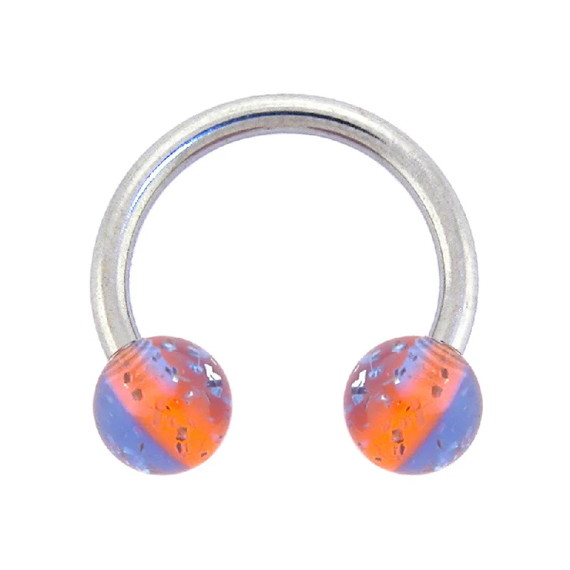 Comfortable Lip Rings for Casual Looks14 Gauge 7/16 Blue Orange UV Reactive Horseshoe Circular Barbell Comfortable Lip Rings for Casual Looks14 Gauge 7/16 Blue Orange UV Reactive Horseshoe Circular Barbell