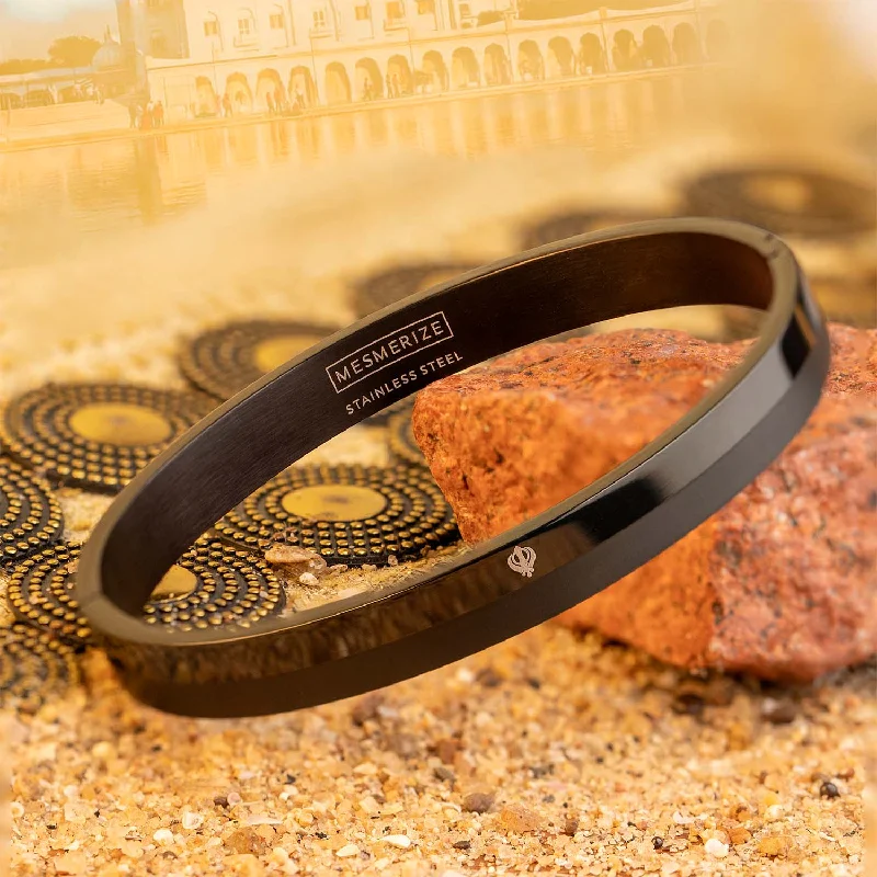 Rope Bracelets for Men-Khanda Dual Finish Kada Bracelet