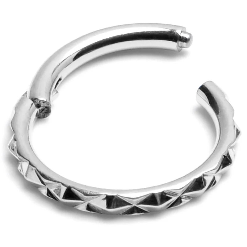 Women's Earrings – Elegant Designs for Every Personality--16 Gauge 5/16 Punk Texture Precision Hinge Segment Ring
