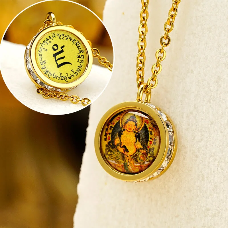 Shop Classic Women's Necklaces & Pendants with a Modern Twist-Buddha Stones Tibetan Yellow God Of Wealth Green Tara Buddha Serenity Titanium Steel Necklace Pendant Shop Classic Women's Necklaces & Pendants with a Modern Twist-Buddha Stones Tibetan Yellow God Of Wealth Green Tara Buddha Serenity Titanium Steel Necklace Pendant