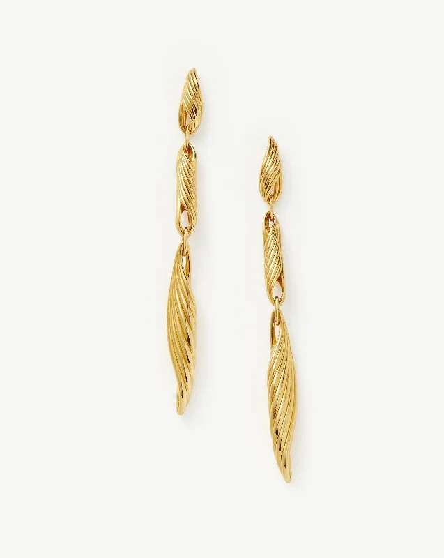 Women's Earrings – Elegant Designs for Every Personality--Limited Edition Wavy Ridge Triple Drop Earrings